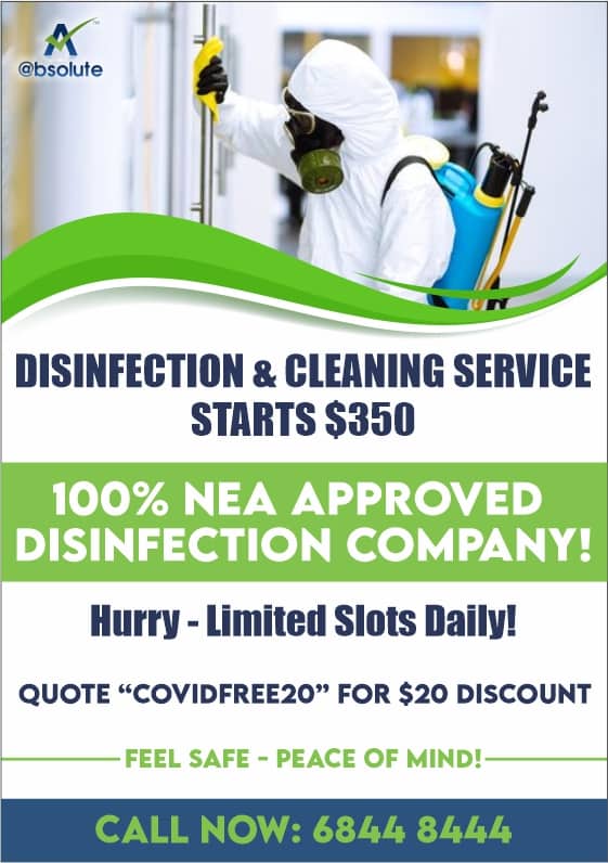 Disinfection service pricing in Singapore